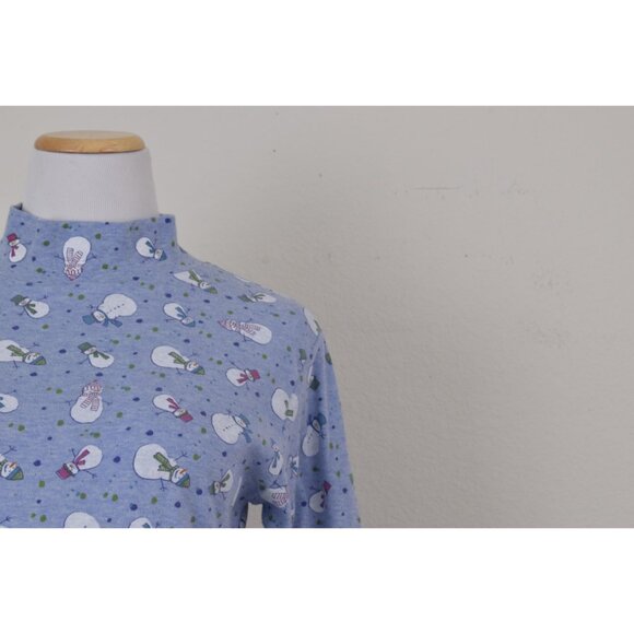Vintage 90s Poly/Cotton Christmas Mockeneck shirt size PL - Picture 6 of 10